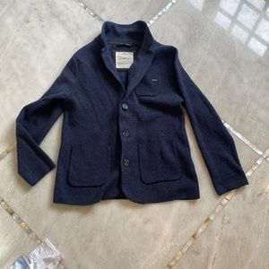 Zara boys  navy knit 3 button blazer